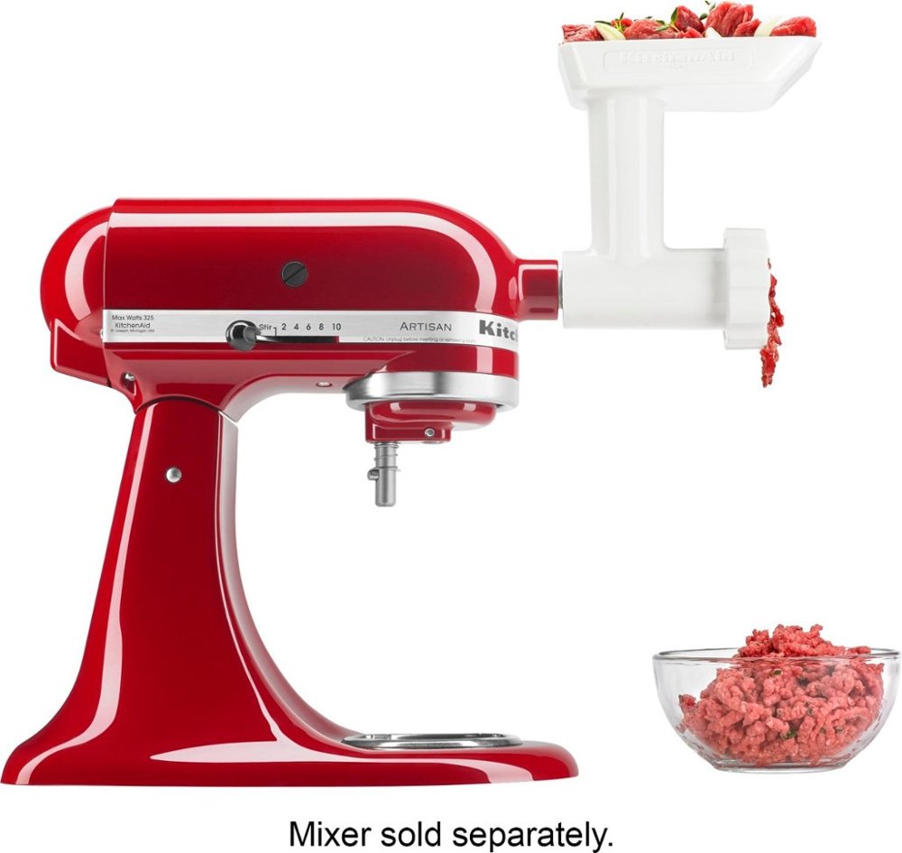KitchenAid - FGA Food Grinder Attachment for Most KitchenAid Stand Mixers - White
